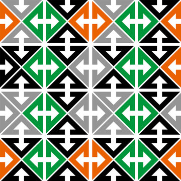 seamless pattern with triangles colorful. geometric  seamless  pattern. arrow  seamless pattern.  abstract geometric background