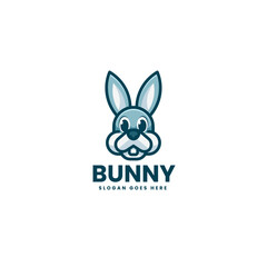 Vector Logo Illustration Bunny Simple Mascot Style