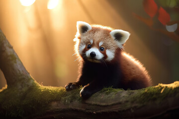 One red panda closeup portrait