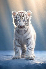 Cute white tiger cub portrait