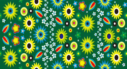 seamless background with flowers. flower abstract vector illustration . green and flower background