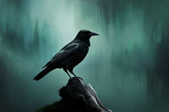 raven on a branch