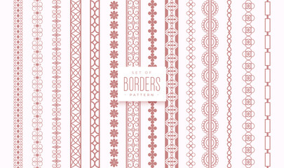 artistic style set of lace pattern border banner designs