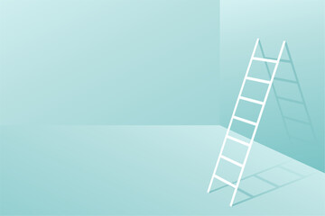 minimal ladder leaning towards the wall growth concept