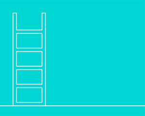 business growth concept with minimalist ladder on wall backgrou
