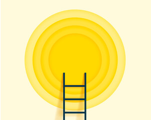 business and career concept with ladder to goal target