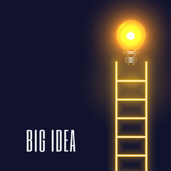 glowing ladder and light bulb design represent idea or innovation concept vector