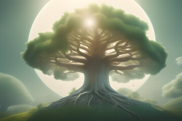 landscape with tree and clouds
generative AI