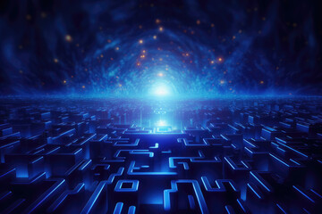 Obraz premium Digital Labyrinth Abstract Background