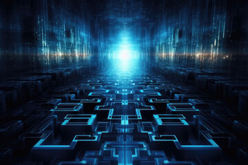 Fototapeta premium Digital Labyrinth Abstract Background