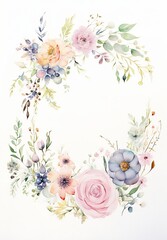 Floral ring of spring flowers - obrazy, fototapety, plakaty