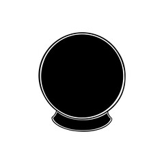 Crystall ball for fortune tellers. Witch occult spiritual ball with mystic powers. Vector illustration isolated in white background