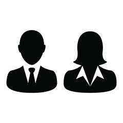 Man and woman user silhoutte. Male and Female profile avatar icon.