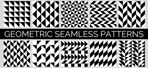 10 Universal Black and White Geometric Patterns for Print and Design
