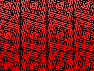 High contrast red and black glossy stripes background. Abstract technology graphic banner design. Vector corporate background.