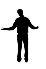 Digital png illustration of black silhouette of man on transparent background