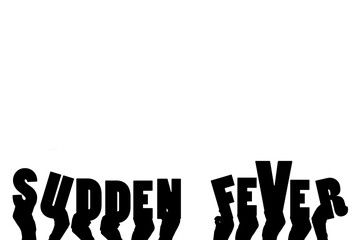 Obraz premium Digital png illustration of hands with sudden fever text on transparent background