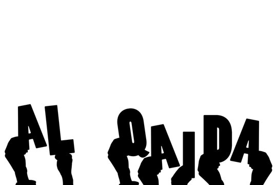 Digital png illustration of hands with al qaida text on transparent background