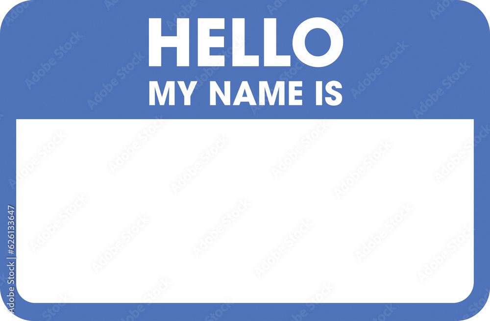 Fototapete digital png illustration of id with hello my name is text on transparent background