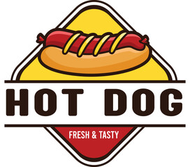 Vector food hotdog illustration for food bussiness and gaming team isolated 