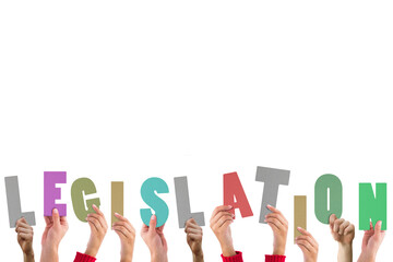Digital png photo of hands holding legislation text on transparent background