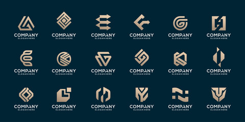 Collection of abstract initial alphabet monogram logo design