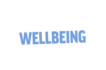 Digital png illustration of wellbeing text on transparent background