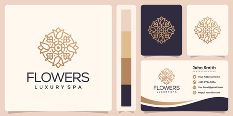 Flowers luxurious elegance logo and business card