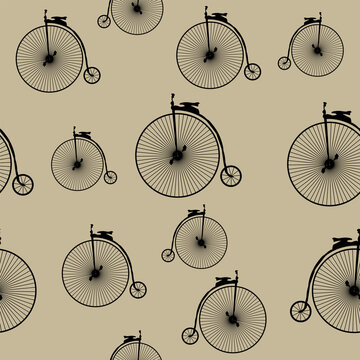 Fototapeta Digital png illustration of black vintage bicycles on transparent background