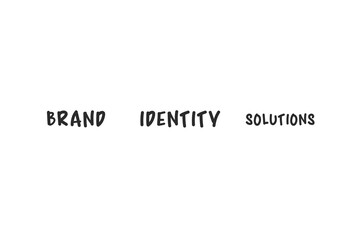 Fototapeta na wymiar Digital png illustration of brand identity solutions texts on transparent background