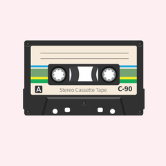 colorful Retro audio tape cassette