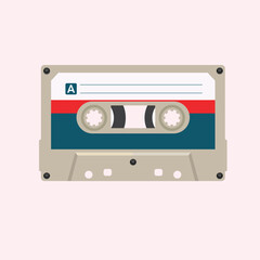 colorful Retro audio tape cassette