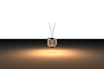 Digital png illustration of light bulb with light on transparent background