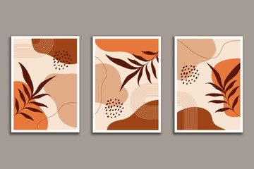 Set of abstract modern with hand drawn organic shape cover template design.modern trendy creative background for social media 