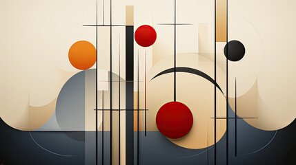 Balance and harmony concept abstract background using symmetrical elements and a balanced color palette.