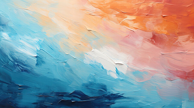 Painterly texture abstract background using bold brushstrokes and layered colors, with a harmonious or contrasting color palette.