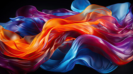 Obraz premium Energy flow-focused abstract background with swirling lines, circular shapes, and vibrant colors representing the movement and vitality of energy. Energetic and electrifying color palettes enhance the