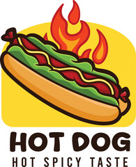 Vector food hotdog illustration for food bussiness and gaming team isolated 