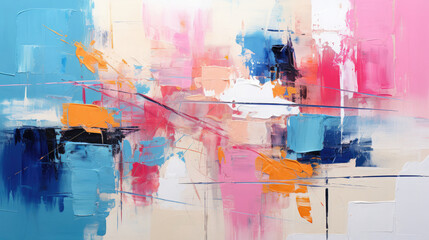 Gestural expression abstract art with dynamic colors