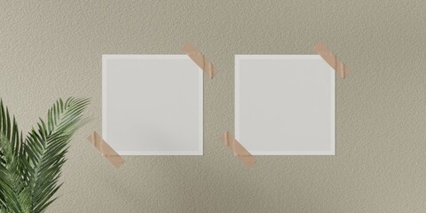 3D rendered photo frame for mockup