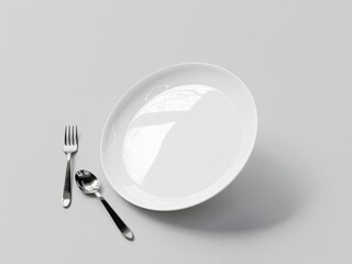 3D rendered ceramic plate for mockup