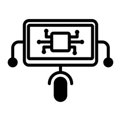 AI technology icon on transparent background