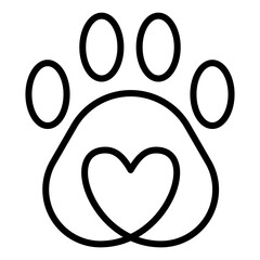 dog paw logo icon on transparent background © Adi