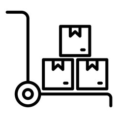 trolley box icon on transparent background