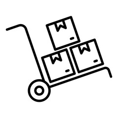 trolley package icon on transparent background