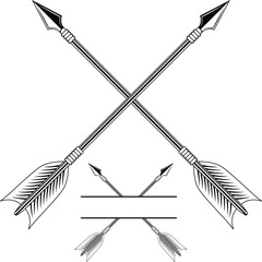 Archery Arrow badge vector design. 