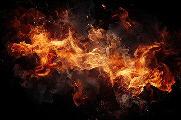 Fototapeta premium fire and spark on black background