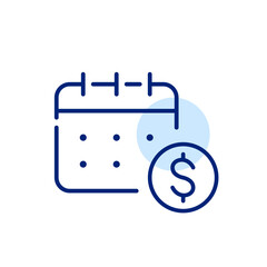 Payments schedule. Mortgage, salary or investment calendar. Pixel perfect, editable stroke icon