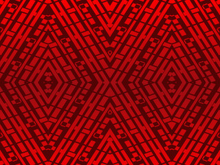 High contrast red and black glossy stripes background. Abstract technology graphic banner design. Vector corporate background.