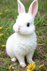A Baby Bunny On The Grass
